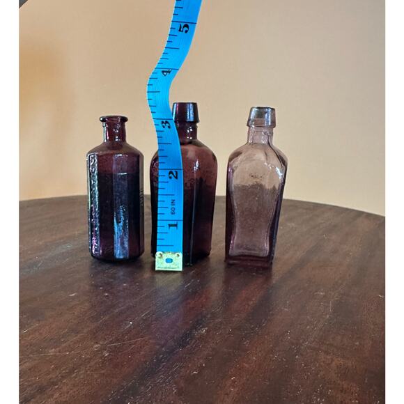 3 Purple Vintage Miniature Elixir and Medicine Bottles - Picture 5 of 13